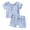 Blue, variant on XBASW Newborn Baby Boys Shorts Set Toddler Infant Boys Button-Down Shirt Tops + Shorts with Pockets Summer Cotton Linen Outfit 2PCS Size 0-3T