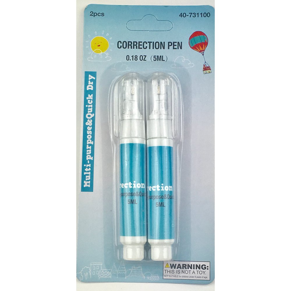 Correction Pen Pack of 2 Multi Purpose Quick Dry 0.18 oz 5ML Walmart