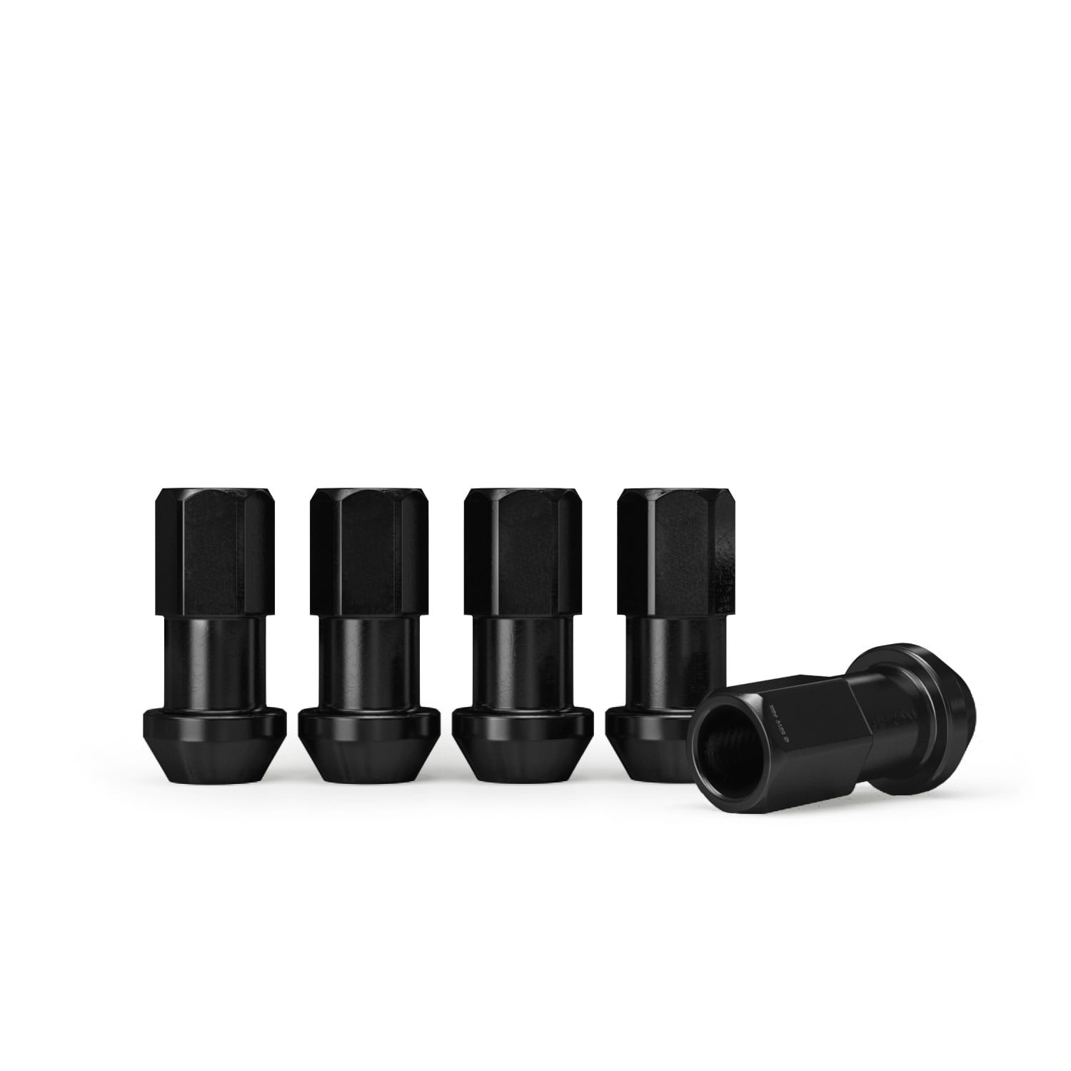 20pcs Extended Tuner Race Black Lug Nuts - 12x1.5 Thread Size - Open End - Cone Conical Taper Acorn Seat (60 degree) - 1.8 inch Length - Compatible with Honda Mazda Hyundai Toyota and More