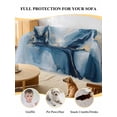 thumbnail image 4 of Navy Blue Marble Couch Cover for 2 Cushion Couch, Modern Abstract Ink Painting Washable Love Seat Sofa Covers Slipcover, Throw Sofa Covers for Pets, Furniture Protector 71"x102", 4 of 9