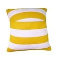 thumbnail image 2 of Cotton 2 Inch Stripe Decorative Throw Pillow/Sham Cushion Cover Yellow & White, 2 of 3