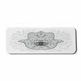 thumbnail image 1 of Hamsa Computer Mouse Pad, Divine Protection Luck Charm on Gentle Floral Spring Backdrop, Rectangle Non-Slip Rubber Mousepad Large, 31" x 12" Gaming Size, White Black Grey, by Ambesonne, 1 of 2
