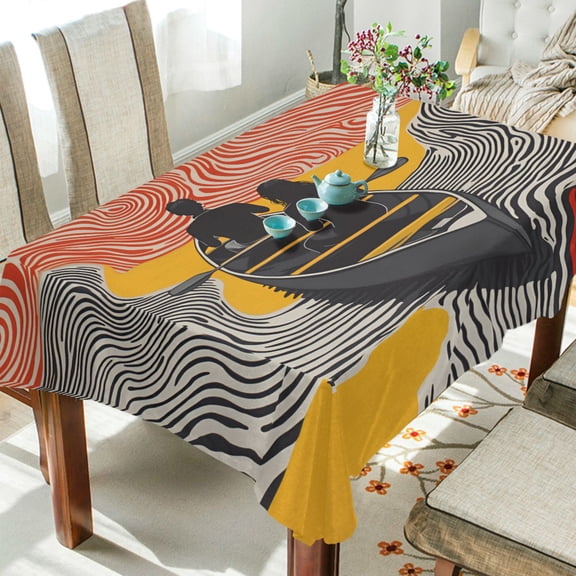 Yayeee Tablecloths 54" x 54" Rectangle Wrinkle Resistant Party Table Cover, Striped Boat