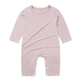 thumbnail image 2 of larppty Newborn Baby Jumpsuit Romper, Hospital Outfit for Girls Boys, Toddler One-Piece Shirt Bodysuit with Buttons, 2 of 9