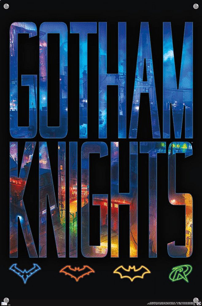 DC Comics Gotham Knights - Logos Wall Poster with Push Pins, 14.725" x 22.375"