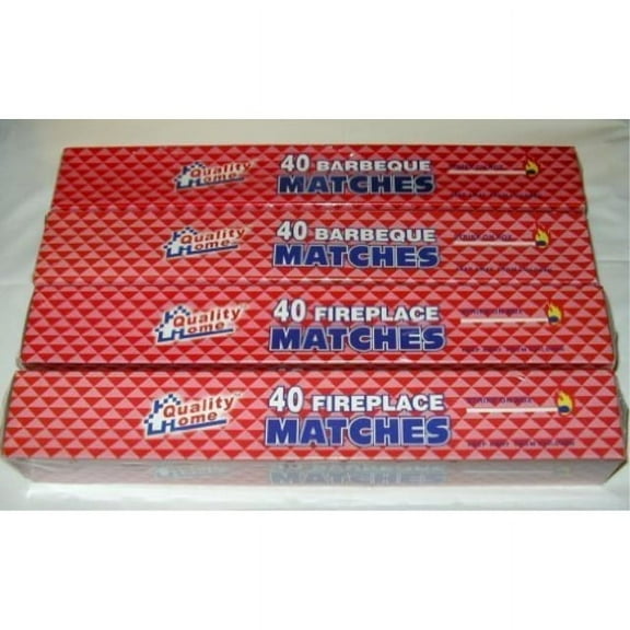 4 BOXES - 11" Fireplace Matches, Long Reach, 160 Matches Total by Quality Home