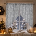 thumbnail image 5 of Christmas Themed Window Curtain 2 Piece, Irregular Polyester Drapes for Living Room Bedroom, Festive Holiday Window Decoration for Party Scene Layout, 5 of 7