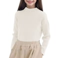 thumbnail image 3 of Mercatoo Turtleneck Sweaters for Girls Ribbed Light Slim Tuni1 Long Sleeve Kids Fall Pullover Sweater Warm Soft Solid Tops, 3 of 7
