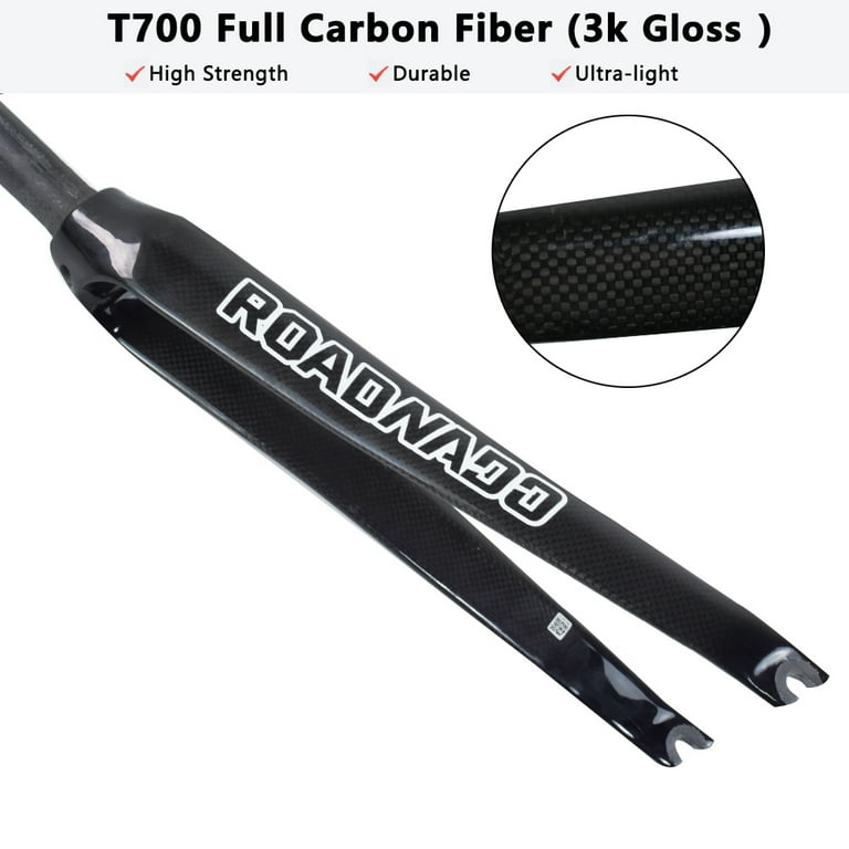 ROADNADO 700C Road Bike Fork Carbon Fiber Rigid Fork 700C 23 25MM 28.6mm Carbon Fiber Bicycle Fork Ultralight Front Forks for Road Bike Matte Gloss Black Walmart
