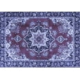 thumbnail image 1 of Ahgly Company Machine Washable Indoor Rectangle Medallion Blue Traditional Area Rugs, 4' x 6', 1 of 4