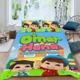 thumbnail image 2 of Fondo de Omar y Hana Conjunto de sábanas temático, trío de piezas, cómodo y amigable con la piel, diseño único, regalo de decoración para el hogar para familiares, amigos y fans,173cm *218cm, 2 of 6
