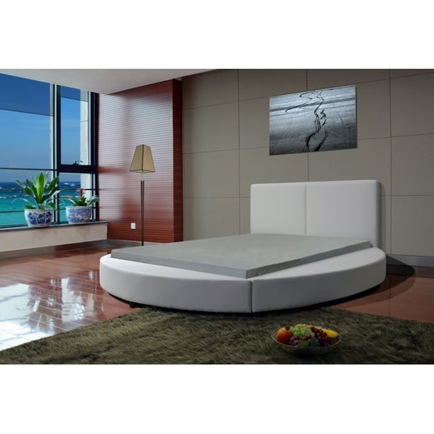 Greatime B1159 Modern Round Shape Platform Bed Queen White Com Greatime B1159 Modern Round Shape, Queen Size Round Platform Bed