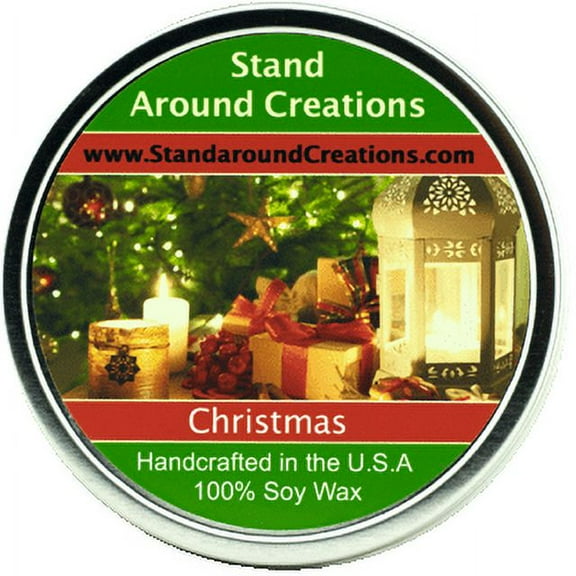 CHRISTMAS TIN 16-OZ. ALL NATURAL SOY CANDLE
