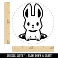 thumbnail image 2 of Cute Bunny Rabbit Emerging From Hole Warren Self-Inking Rubber Stamp for Stamping Ink Stamper Crafting Planners - 1/2 Inch Mini - Green Ink, 2 of 7