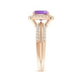 thumbnail image 3 of ANGARA Natural 1.35 Ct. Amethyst with Diamond Halo Ring in 14K Rose Gold for Women (Ring Size: 9.5), 3 of 8