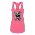 thumbnail image 2 of Don't Judge My Pitbull I Won't Judge Your Kids Funny Dog Lover Ladies Racerback Tank Top, Hot Pink, Medium, 2 of 3