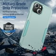 thumbnail image 5 of for iPhone 13 Case, Dual Layers Shell Hard PC + Soft TPU Back Shell Heavy Duty Military Drop Protection Rugged Shockproof Hybrid Case for iPhone 13, Green, 5 of 6