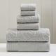 thumbnail image 1 of Juego de 6 Piezas, 2 Toallas de baño, 2 Toallas de Mano, 2 paños de baño teñidos con Diamante, Juego de Toallas de Jacquard, Color Plateado, 1 of 5
