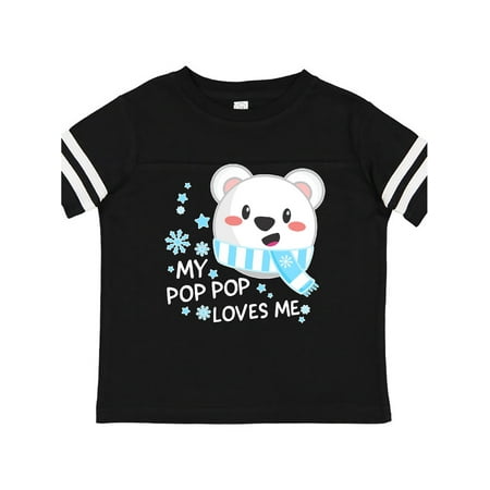 

Inktastic My Pop Pop Loves me- polar bear Gift Toddler Boy or Toddler Girl T-Shirt