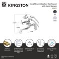 thumbnail image 4 of Kingston Brass KS247C Essex Three-Handle 2-Hole Deck-Mount Clawfoot Tub Faucet with Hand Shower in Polished Chrome, 4 of 5