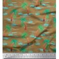 thumbnail image 1 of Soimoi Poly Georgette Fabric Palm Tree & Sailboat Beach Print Fabric by The Yard 42 Inch Wide, 1 of 1