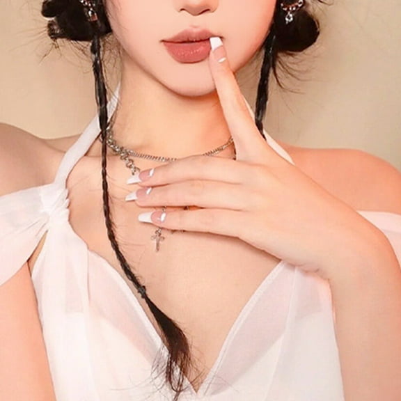 AURARMLET 4Pcs Fake Hair for Braids Clip in Extensions in Black for Work and Daily Wear