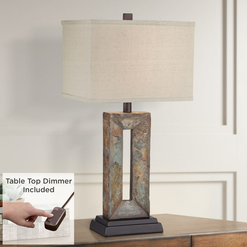 Franklin Iron Works Farmhouse Industrial Table Lamp with Table Top