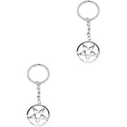 4 pcs  Wear-resistant Metal Pentagram Pendant Decorative Pentacle Key Chain Jewelry Accessory