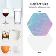 thumbnail image 6 of Zufioo Fantasy Gradient Print Leather Coaster Set, Decorative PVC Coasters 4-pack - Scald and Stain-resistant, Suitable for Home, Cafes, Restaurants-Hexagon, 6 of 6