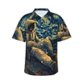 thumbnail image 1 of Fotbe Astronaut Starry Night Camisa Hawaiana para Hombre Unisex – Camisa Casual de Verano con Botones de Manga Corta de Algodón y Lino,X-Large, 1 of 7