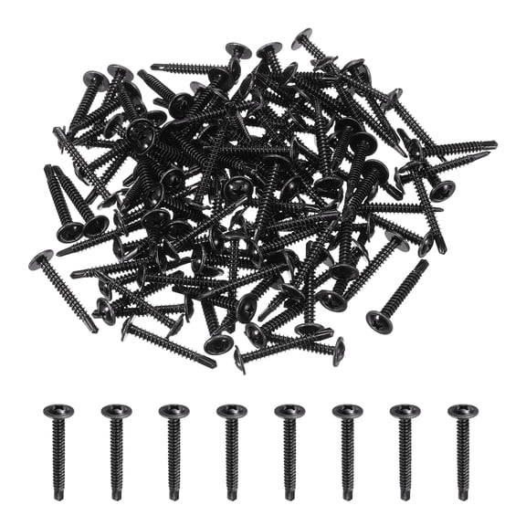 Uxcell 120Pcs ST4.2 x 32mm Pan Head Self Tapping Screws for Metal, White, Silver