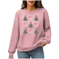 thumbnail image 2 of Neewe Christmas Women's Fall Oversized Sweatshirt Casual Waffle Knit Long Sleeve Crewneck Split Pullover Tunic Tops, 2 of 6