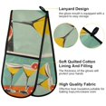 thumbnail image 2 of Yayeee Double Oven Mitt Kitchen Heat Resistant Baking 35" x7" Quilted Glove, Green Glasses, 2 of 6