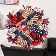 thumbnail image 2 of AZXY 4th of July Patriotic Ribbon Wreath, 13.7" Star & Burlap Decorative Wreath for Front Door, Wall & Farmhouse Decor, 2 of 6