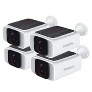 WiFi6 2.4G/5G Wireless Solar Battery Security Camera System 4PACK 4MP,Waterproof PIR Detection, Home Surveillance Camera with Color Night Vision 2-Way Audio