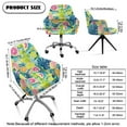 thumbnail image 7 of Whosucclay Lemon Monstera Palm Leaf Print Curved Back Chair Covers Soft Stretch Dining Chair Slipcovers Removable Swivel Accent Chair Covers Universal Swivel Armchair Cover Protector, 7 of 7