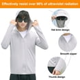 thumbnail image 3 of 1 ropa de protección solar gris claro para adultos, abrigo de ropa de protección solar de seda helada con sentido fresco, 3 of 5