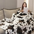 thumbnail image 2 of Cow Print Blanket Soft Warm Twin Blankets and Throws Bedding Fleece Blanket Cozy Flannel Black Bed Blanket Couch Sofa Throw Blanket Gift for Valentine Mother Father Couple 60x80 inch, 2 of 6
