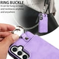 thumbnail image 5 of Dteck Case for Samsung Galaxy S23 FE,Magnetic Clasp Luxury PU Leather Card Slots Stand Durable Shockproof Case Back Wallet Flip Cover with Ring Buckle Cover for Galaxy S23 FE,Purple, 5 of 8