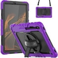 thumbnail image 3 of Dteck Case for Samsung Galaxy Tab S8 Plus 12.4 inch 2022 / S7 FE 12.4 inch 2021 & Tab S7 Plus 12.4" 2020 Tablet with Rotatable Kickstand&Hand Strap&Shoulder Strap&Screen Protector Case,Purple, 3 of 8