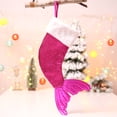thumbnail image 1 of Medias navideñas con cola de pez y lentejuelas, decoración de liga, decoración navideña (rosa), 1 of 3