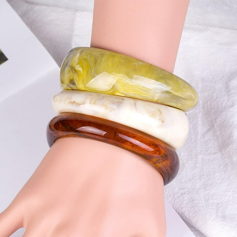 Resin Cuff Bracelet Bangles Acrylic Wide Irregular Geometric Bracelet