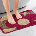thumbnail image 2 of REGALWOVEN Alfombra de baño lavable de flores para baño rojo marrón 16" x 24", 2 of 6