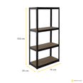 thumbnail image 4 of Shelf Rack Organizer 4-Tier Stock and Lock Black Furniture Organizer Multi-Purpose Shelf,Negro, 4 of 4