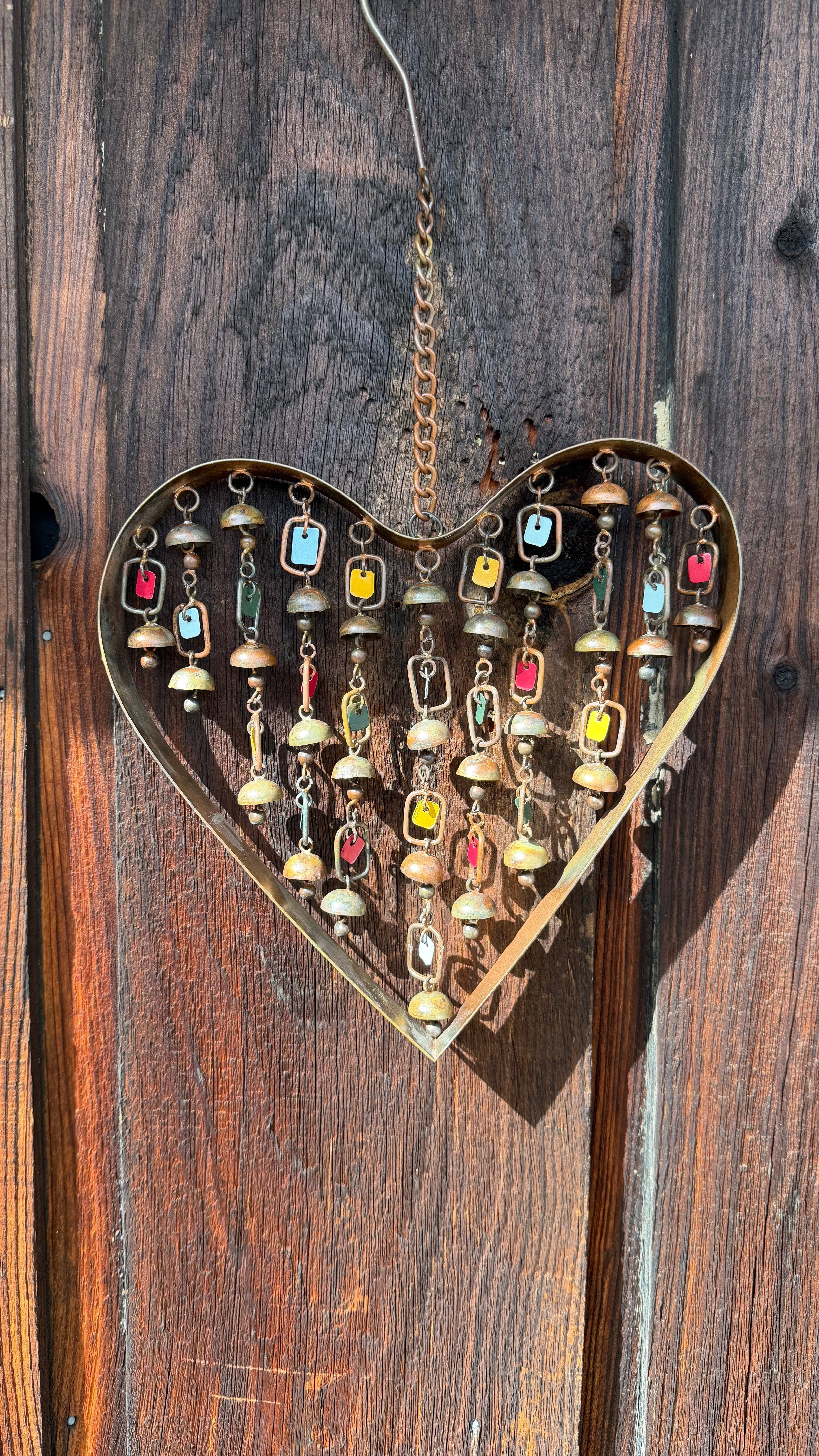 Heart with Dangles Ornament and Wind Chime, 9"