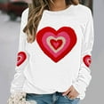 thumbnail image 3 of Felirenzacia Big and Tall Women’s Valentine Pullover Sweet Heart Design Cozy Casual Everyday Top, White,XL, 3 of 5