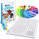 thumbnail image 1 of Filamento para bolígrafo 3D con tapete de diseño de silicona y libro de plantillas compatible con 11 plantillas - Recambios de plástico PLA de 1,75 mm - 360 pies de filamentos surtidos para dibujar y, 1 of 1