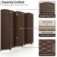 thumbnail image 2 of Sorbus 6 Panel Room Divider Tall Privacy Partition Screen Extra Wide Double Hinged Mesh Hand-Woven Folding Wall Divider - 6ft, 2 of 6