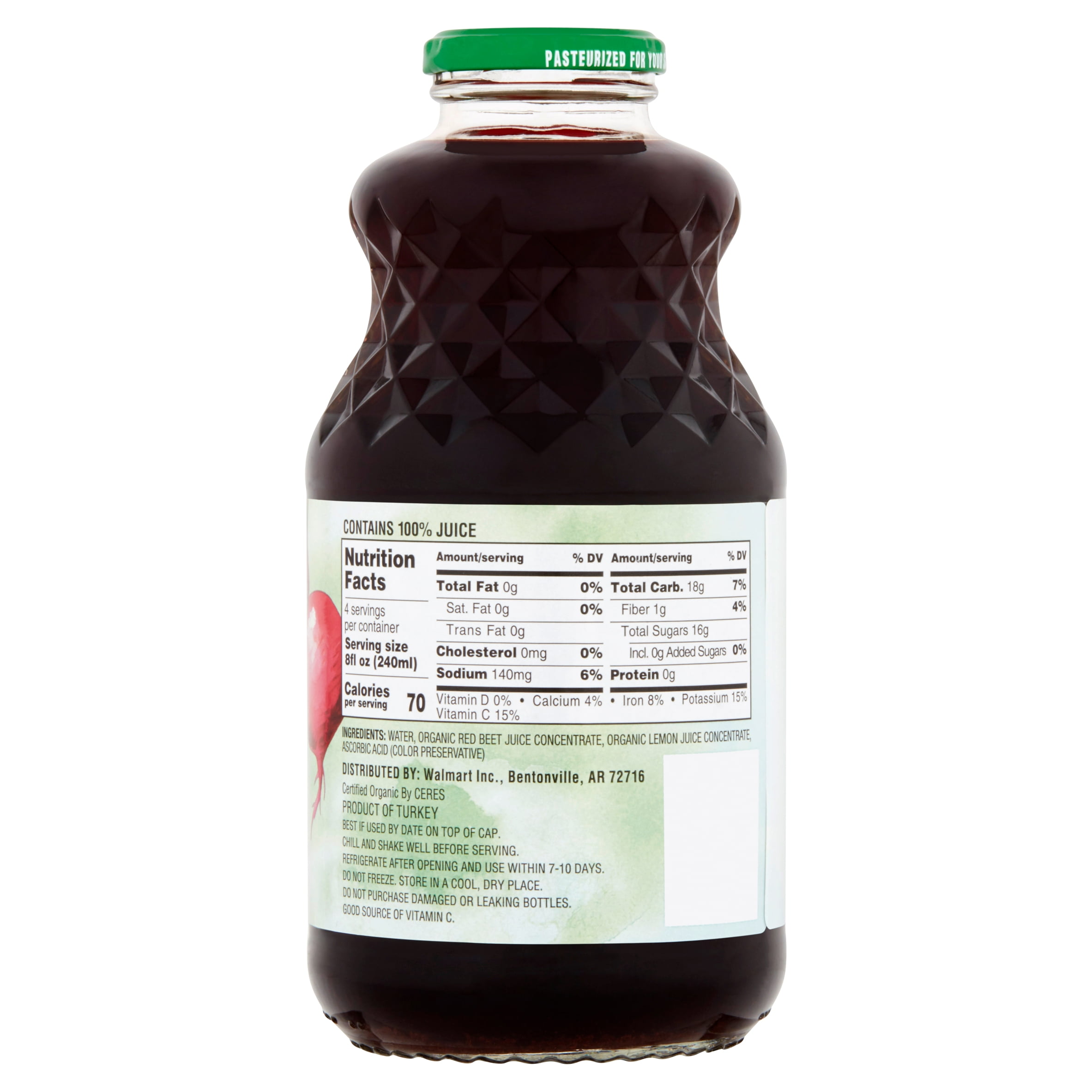Great Value Organic 100 Beet Juice 32 fl oz Walmart