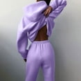 thumbnail image 2 of CILENON Sweat Suit for Women 2 Piece Set Women Solid Solor Casual Fashion Long Pants With Thick Long Sleeve Hoodie Suit Plus Size Lounge Sets for Women Womens Two Piece Outfits (Purple,XL), 2 of 6